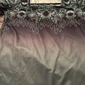 Black and White Embroidered Top